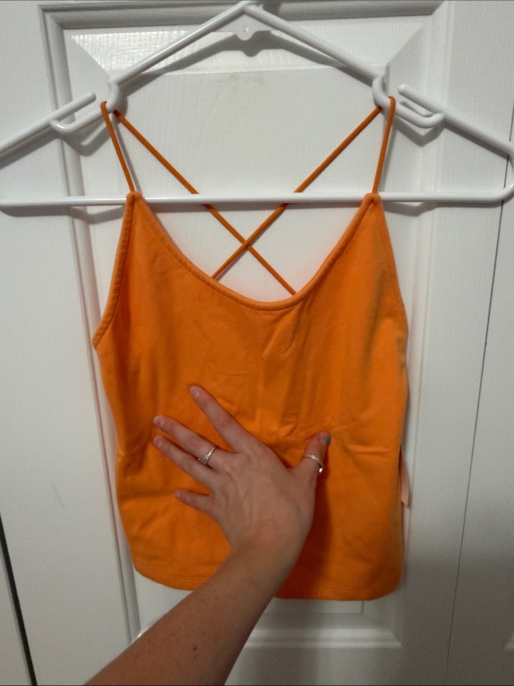America Eagle Orange Strappy Crop Top